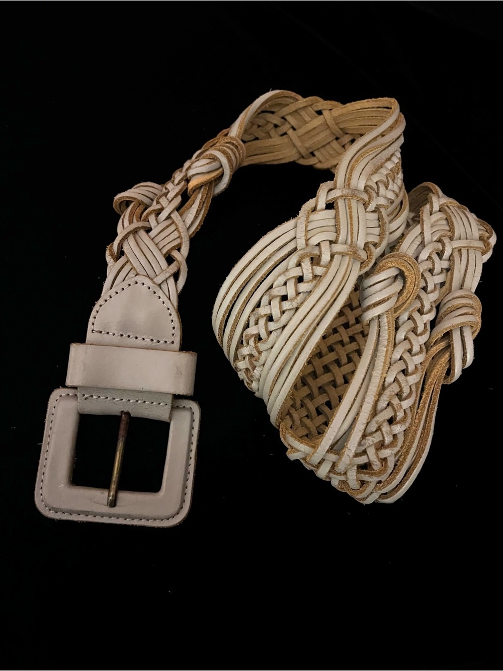 Motivi Bone Leather Braided Belt - Turkey